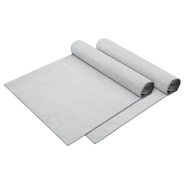 vidaXL Toallas de Reposera 2 pcs Gris 210 x 75 cm