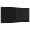 vidaXL Salpicadero de cocina Negro 90 x 40 cm vidrio templado
