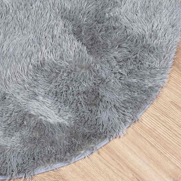 vidaXL Alfombra de pelo largo NAVARRA gris claro 120x120 cm poli&eacute;ster