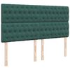 vidaXL Cama box spring con colchón terciopelo verde oscuro 200x200 cm