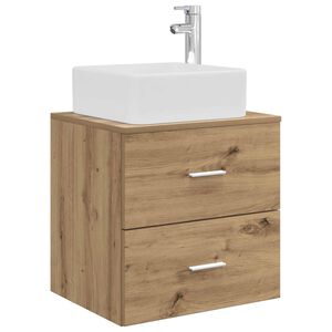 vidaXL Vanidad con Lavabo de Pared Roble Artesanal 53 x 34,5 x 63 cm