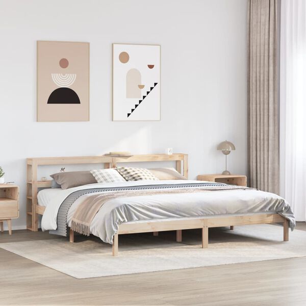 vidaXL Estructura de cama sin colch&oacute;n madera maciza de pino 200x200 cm