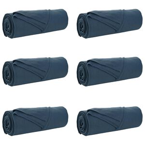 vidaXL Mantitas de Sof&aacute; 6 uds. Azul marino 280 x 210 cm 4.74 kg Lana