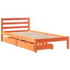 vidaXL Cama sin colchón madera maciza de pino marrón cera 100x200 cm