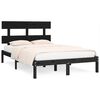 vidaXL Estructura de cama madera maciza negro Supe King 180x200 cm