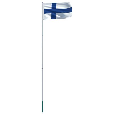 vidaXL Bandera de Finlandia y mástil de aluminio 6 m