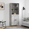 vidaXL Aparador alto madera contrachapada gris hormig&oacute;n 69,5x34x180 cm