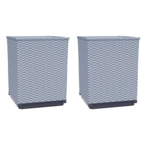 vidaXL Jardineras 2 unidades polipropileno gris claro 30x30x37 cm