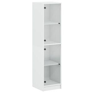 vidaXL Aparador con puertas de vidrio blanco 35x37x142 cm