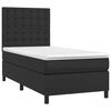 vidaXL Cama box spring y colch&oacute;n LED cuero sint&eacute;tico negro 90x190 cm