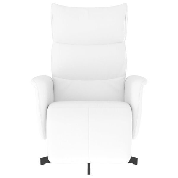 vidaXL Sill&oacute;n reclinable con reposapi&eacute;s cuero sint&eacute;tico blanco