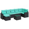 vidaXL Set de sof&aacute;s de jard&iacute;n y cojines 8 piezas rat&aacute;n sint&eacute;tico negro
