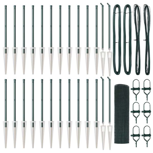 vidaXL Poste de Valla Verde 50 x 0,6 m (malla de 16 x 16 mm)