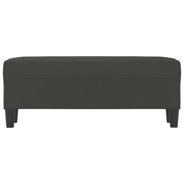 vidaXL Banco de tela de microfibra gris oscuro 100x35x41 cm