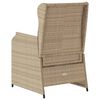 vidaXL Sillones reclinables de jard&iacute;n con cojines beige 2 uds rat&aacute;n PE