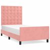 vidaXL Estructura de cama sin colch&oacute;n terciopelo rosa 100x200 cm
