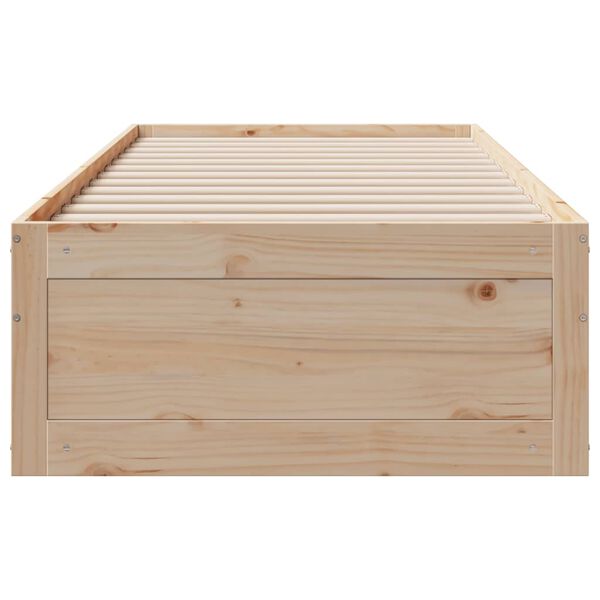 vidaXL Cama sin colch&oacute;n con cajones madera maciza de pino 75x190 cm