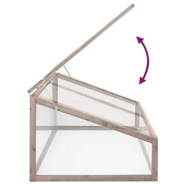 vidaXL Invernadero madera de abeto gris 110x58,5x39 cm