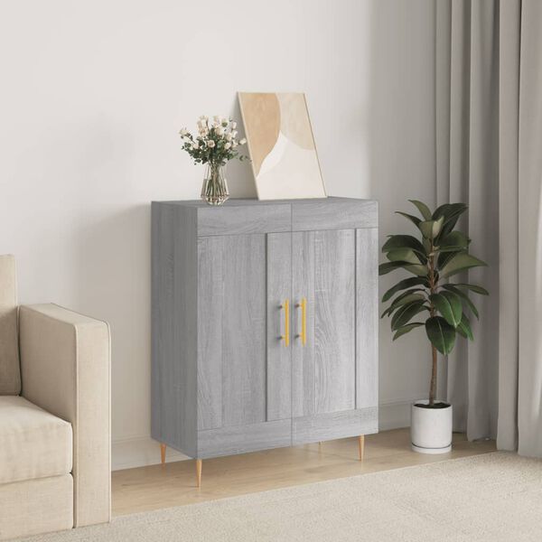vidaXL Aparador de madera de ingenier&iacute;a gris Sonoma 69,5x34x90 cm