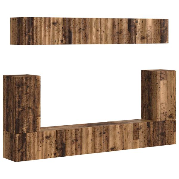 vidaXL Conjunto de mueble de TV Montaje en la pared 5 pcs Madera vieja