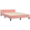 vidaXL Estructura de cama sin colch&oacute;n terciopelo rosa 120x190 cm