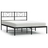 vidaXL Estructura cama sin colch&oacute;n con cabecero metal negro 140x190 cm