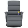 vidaXL Sill&oacute;n reclinable de masaje con reposapi&eacute;s cuero sint&eacute;tico gris