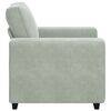vidaXL Sillón sofá gris claro 60 cm terciopelo
