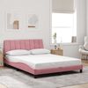 vidaXL Estructura de cama sin colch&oacute;n Hanko terciopelo rosa 120x200 cm