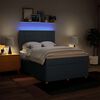 vidaXL Cama box spring con colch&oacute;n tela azul 140x200 cm
