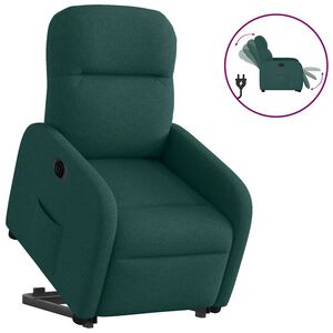 vidaXL Sill&oacute;n el&eacute;ctrico reclinable elevable de tela verde oscuro