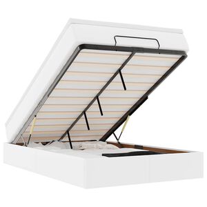 vidaXL Estructura cama otomana colch&oacute;n cuero sint&eacute;tico blanco