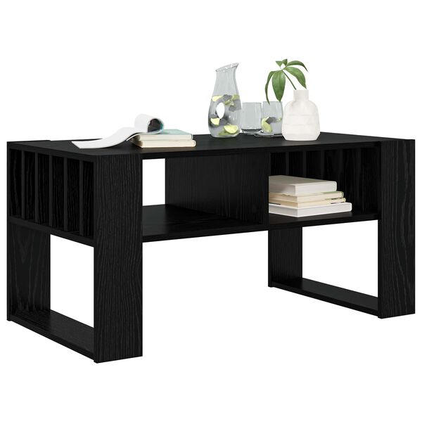 vidaXL Mesa de Caf&eacute; Roble Negro 92 x 49,5 x 45 cm Madera de ingenier&iacute;a