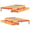 vidaXL Estructura de cama sin colch&oacute;n madera maciza marr&oacute;n 90x190 cm