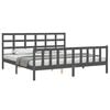 vidaXL Estructura de cama con cabecero madera maciza gris 200x200 cm