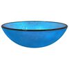 vidaXL Lavabo de vidrio templado azul 42x14 cm