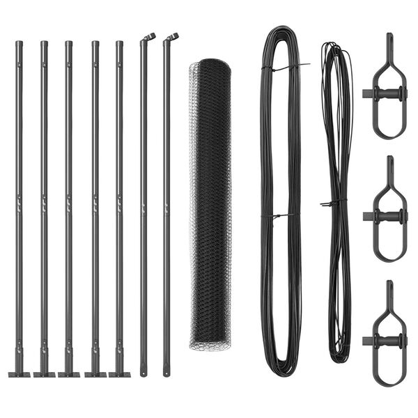 vidaXL Poste de Valla Gris 10 x 1 m (malla de 13 mm) Acero y PVC