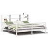 vidaXL Cama con estanter&iacute;a sin colch&oacute;n madera maciza blanca 180x200 cm