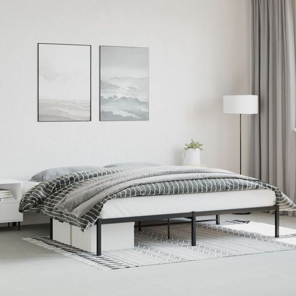 vidaXL Estructura de cama sin colch&oacute;n metal negro 200x200 cm
