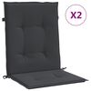 vidaXL Coj&iacute;n de silla de jard&iacute;n respaldo bajo 2 uds tela Oxford negro