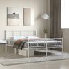 vidaXL Estructura cama sin colch&oacute;n con estribo metal blanco 140x190 cm