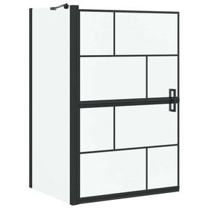 vidaXL Pantalla de ducha de ba&ntilde;o Negro y Transparente 80 x 68 x 128 cm