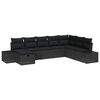 vidaXL Conjunto de sof&aacute; de jard&iacute;n 8 uds. Negro rat&aacute;n sint&eacute;tico