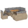 vidaXL Set de sof&aacute;s de jard&iacute;n con cojines 9 pzas rat&aacute;n sint&eacute;tico beige