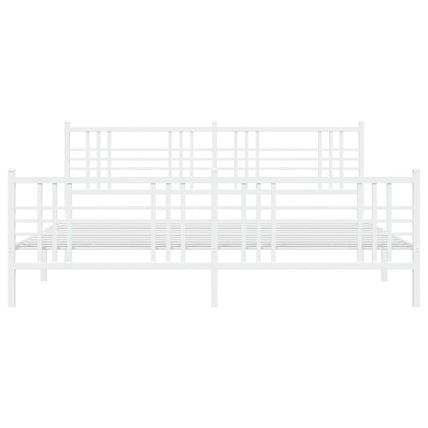 vidaXL Estructura cama sin colch&oacute;n con estribo metal blanco 200x200 cm