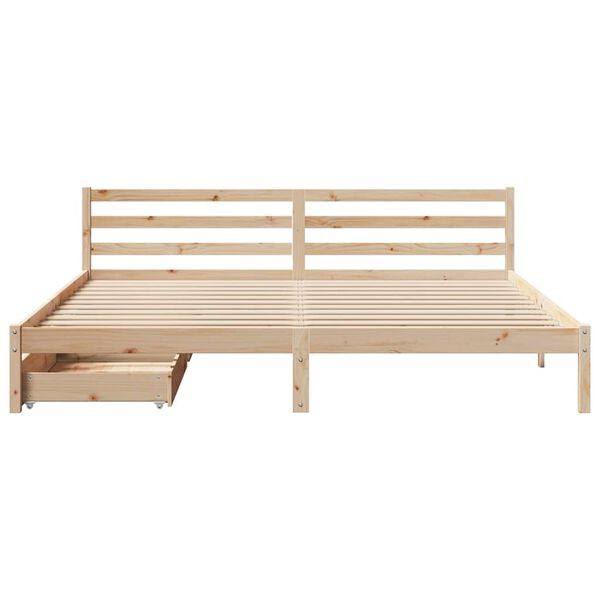 vidaXL Estructura de cama sin colch&oacute;n madera maciza de pino 200x200 cm