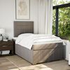 vidaXL Cama box spring con colch&oacute;n tela gris taupe 120x190 cm