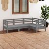 vidaXL Juego de muebles de jard&iacute;n 4 piezas madera maciza de pino gris