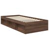 vidaXL Estructura de cama con cabecera Roble Marr&oacute;n 90 x 190 cm