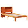 vidaXL Cama con estantería sin colchón madera maciza marrón 100x200 cm
